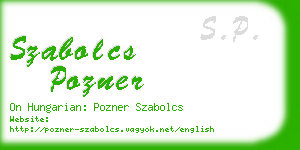 szabolcs pozner business card